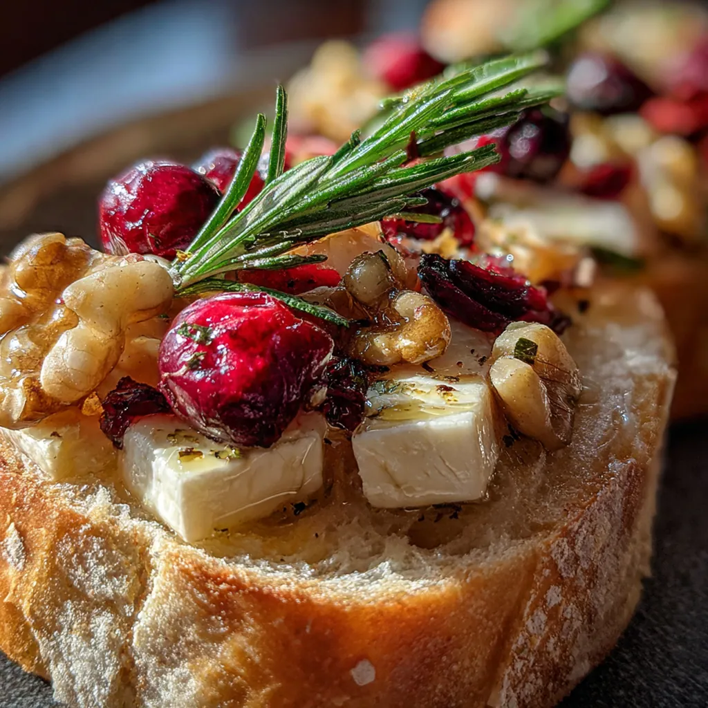A bubbling hot cranberry brie bread bowl fresh from the oven with melted cheese and cranberries peeking out