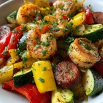 Shrimp Sausage Veggie Skillet