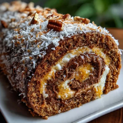 German Chocolate Cake Roll