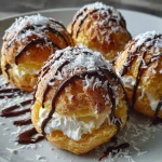 Coconut Caramel Cream Puffs