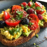 Avocado Toast Scrambled Eggs Fruit
