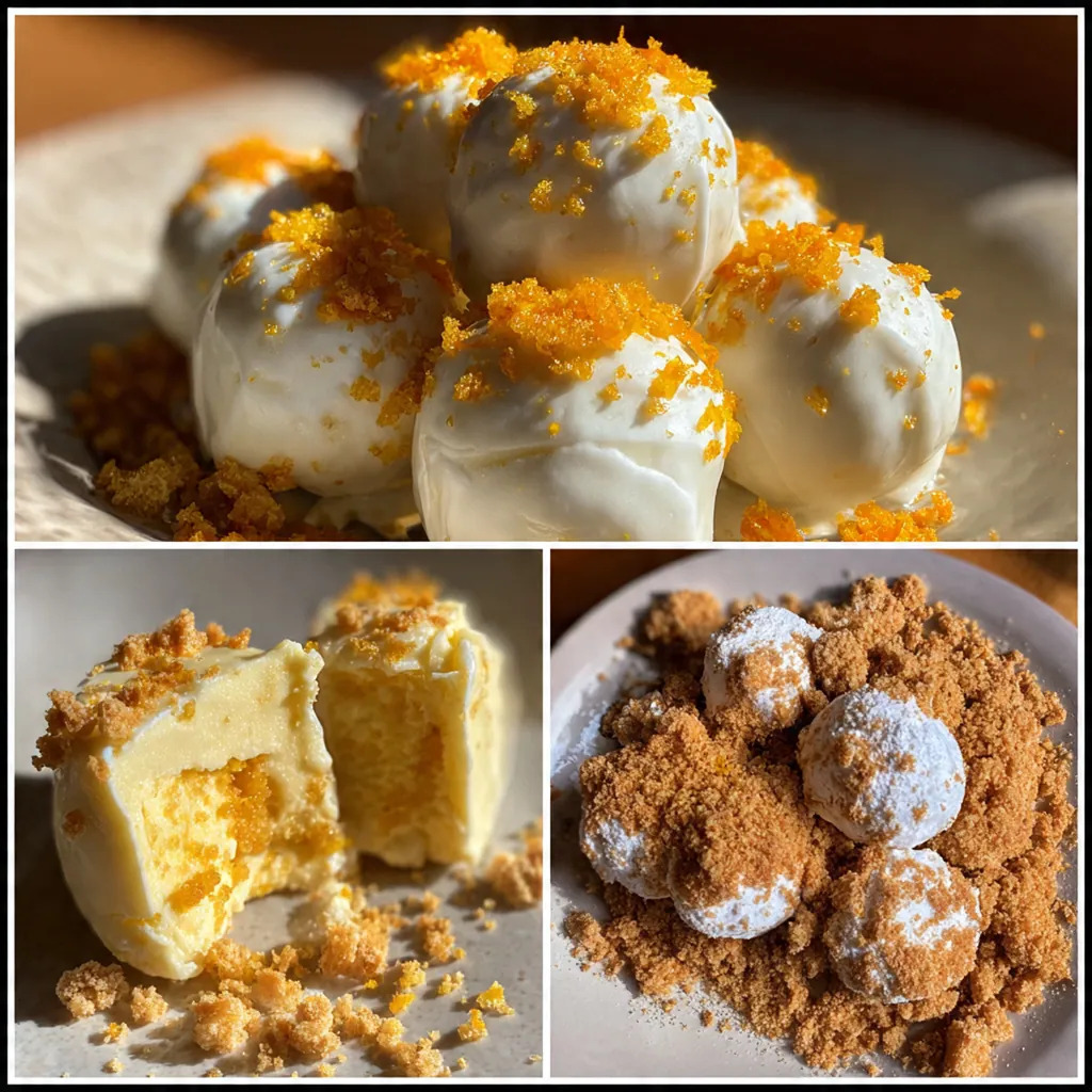 Glossy white chocolate truffles garnished with fresh orange zest on a parchment-lined tray.