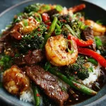 Hoisin Beef Shrimp Veggies