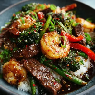 Hoisin Beef Shrimp Veggies