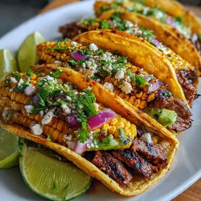 Grilled Elote Steak Tacos